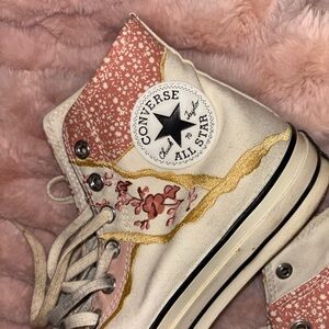 LIMITED EDITION Converse High-Tops in Pink and Cream with Gold Accents